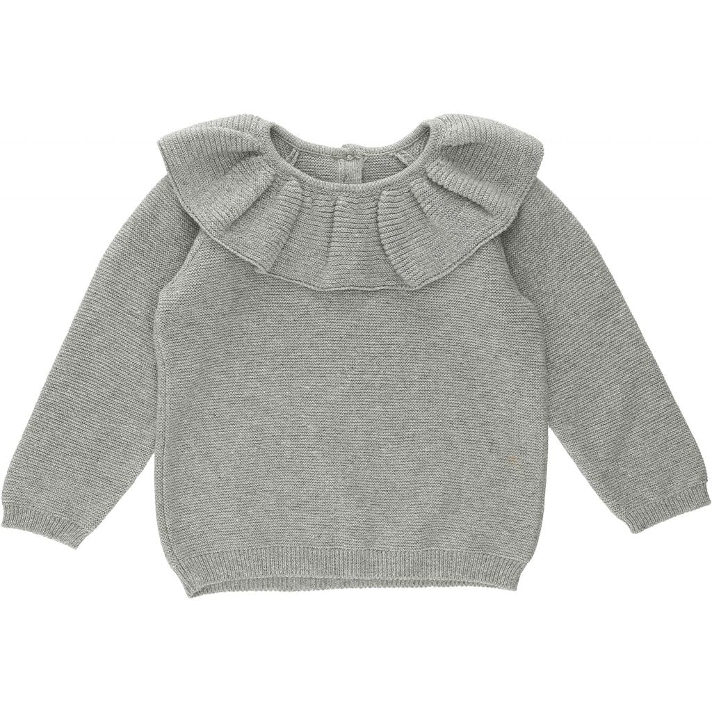 Fiol Collar Cotton Knit - Grey Melange