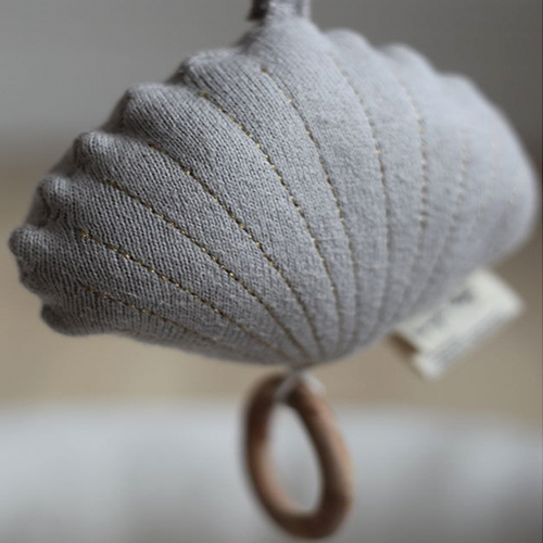 Clam Bell Music Toy -  Light Grey Melange
