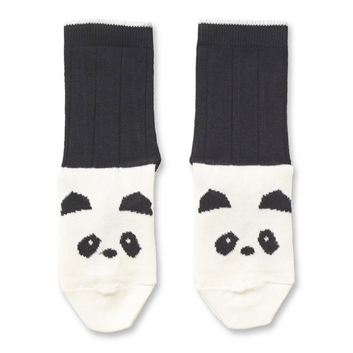 Silas Socks Panda - Creme De La Creme/Black