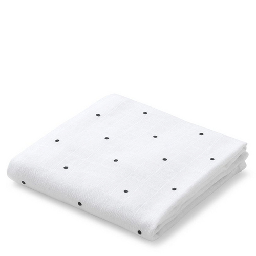 Molly Swaddle Print -  Classic Dot Crisp White