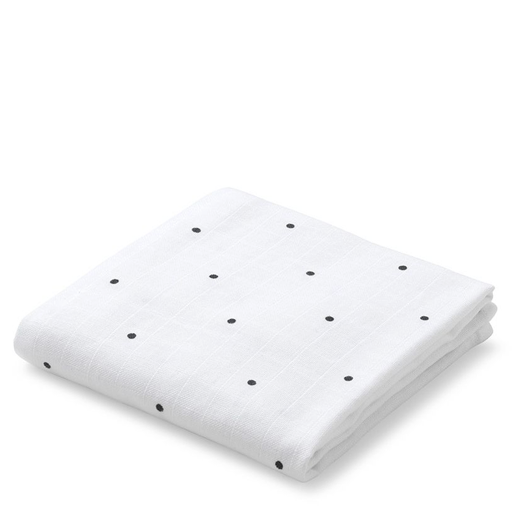 Molly Swaddle Print -  Classic Dot Crisp White