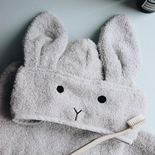 Augusta Hooded Towel - Rabbit Dumbo Grey