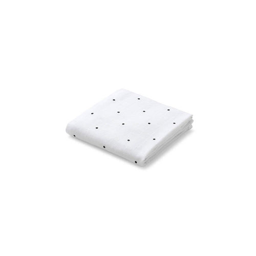 Hannah Muslin Cloth Print 2 pack -  Classic Dot Crisp White
