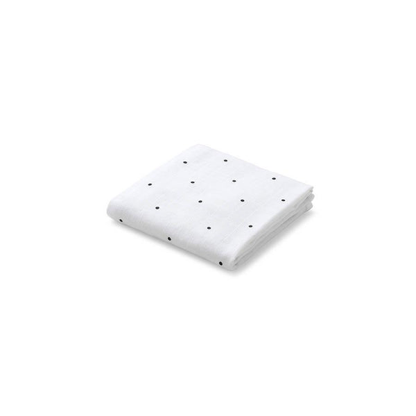 Hannah Muslin Cloth Print 2 pack -  Classic Dot Crisp White